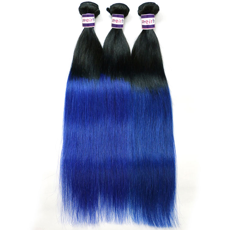 Blue Ombre Hair Straight Bundles 1B/Blue