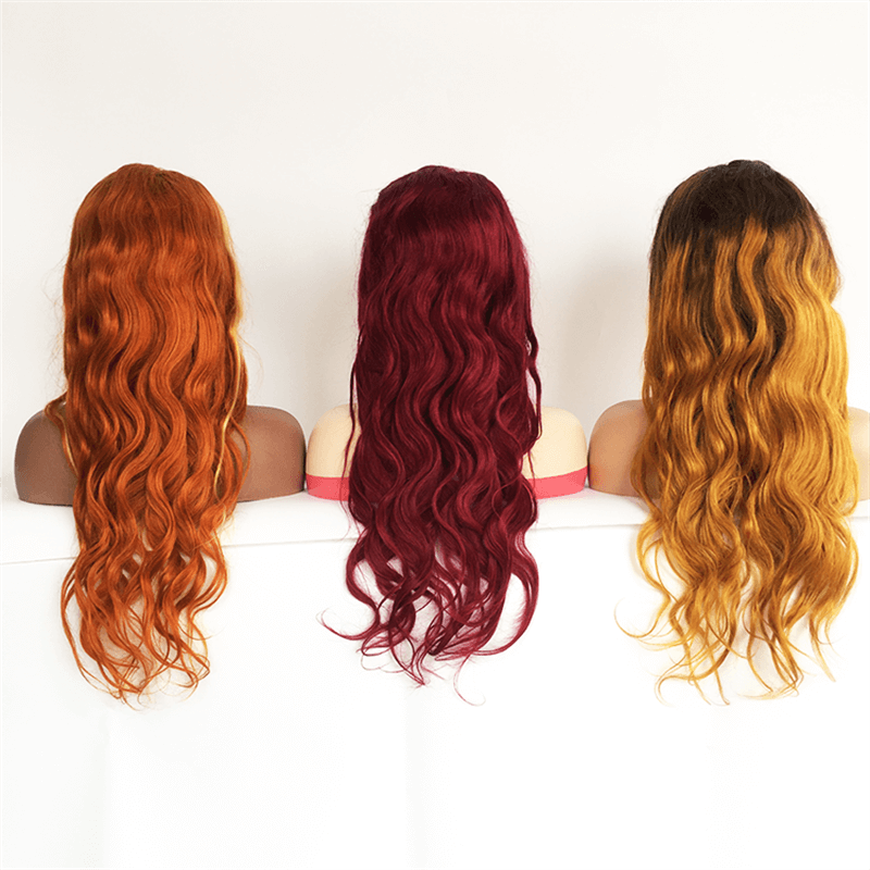 Wholesale Human Hair Wig Vendors Multi Colored Long Lace Front Wigs