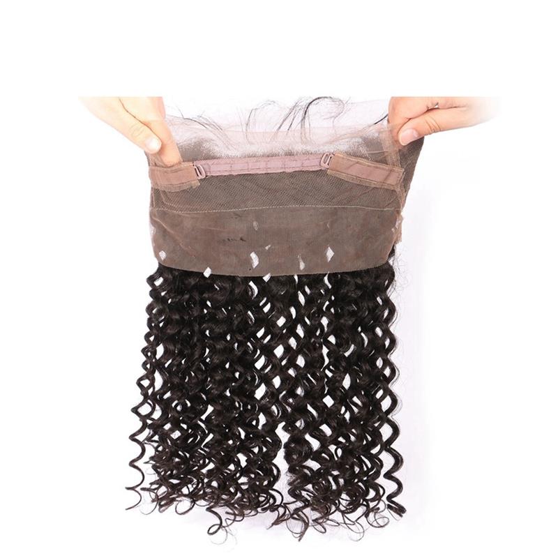 360 Lace Frontal Band Curly Wave Brazilian Hair