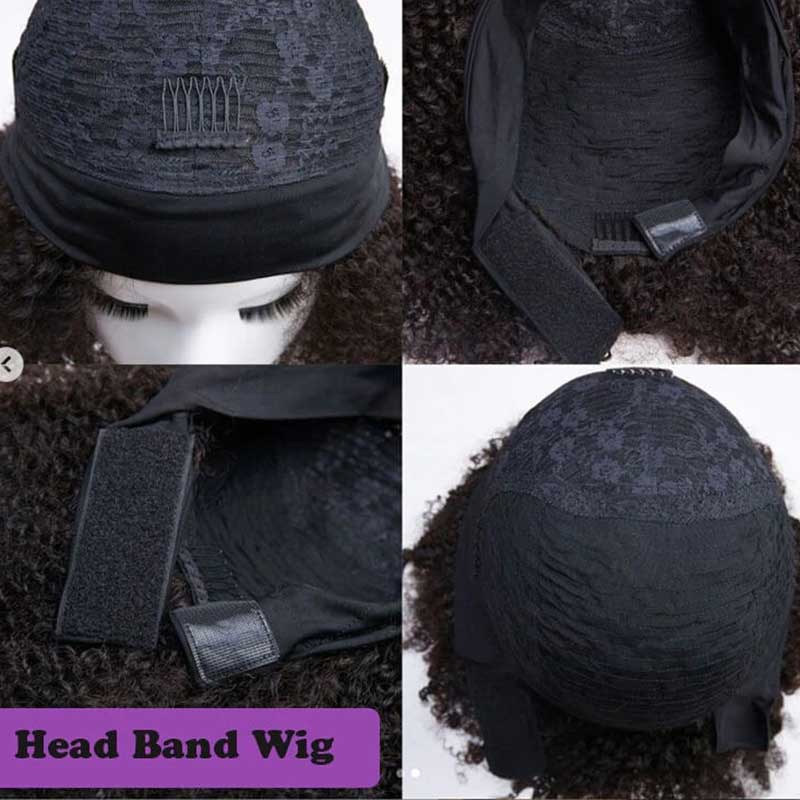 Capless Curly Headband Wig