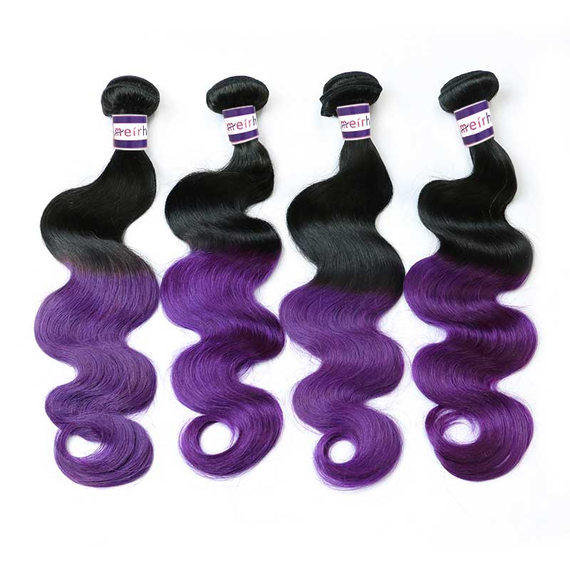 Purple Ombre Hair Extensions Body Wave Bundles