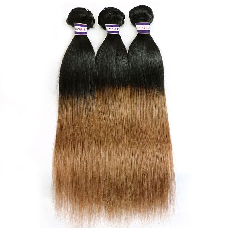 ombre hair straight brazilian dark brown ombre 1B/30 Color