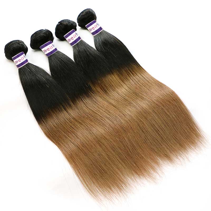 ombre hair straight brazilian dark brown ombre 1B/30 Color