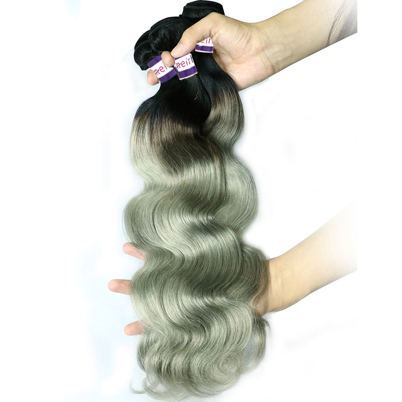 Ombre Brazilian Body Wave Hair 1B/Gray