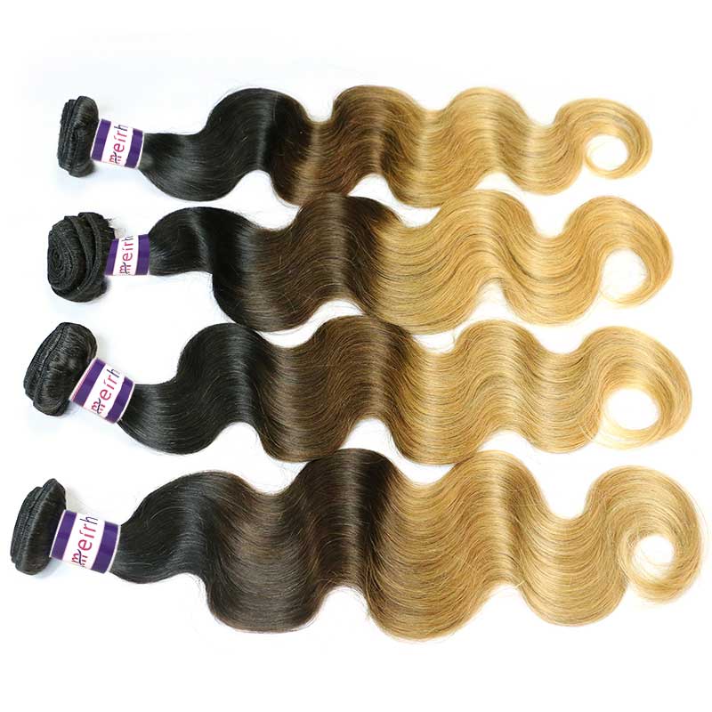 Ombre Brazilian Body Wave Hair 3 Tone Colors 1B/427 