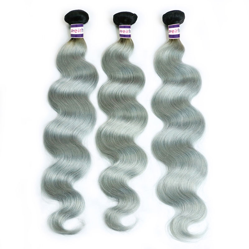 Black Siver Grey Color Hair Ombre 1B/Silver Grey