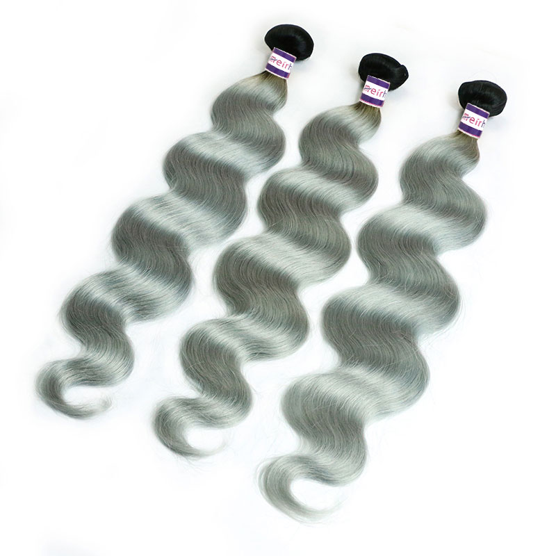 Black Siver Grey Color Hair Ombre 1B/Silver Grey