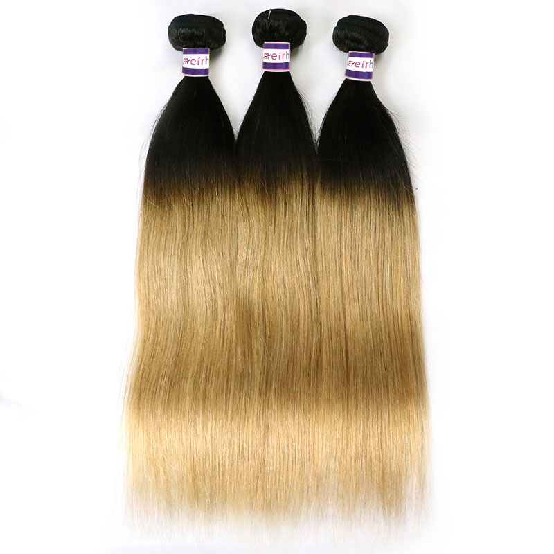 Black Hair Blonde Ombre Brazilian Straight Hair 1b/27