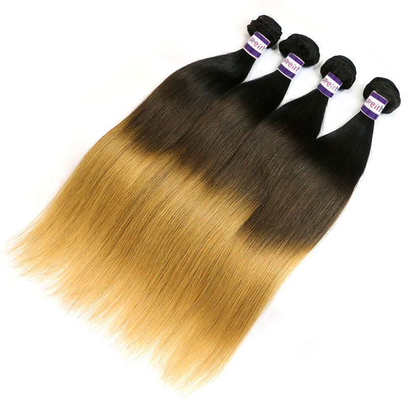 Ombre Hair 3 Colors Brazilian Hair Straight 1B/4/27