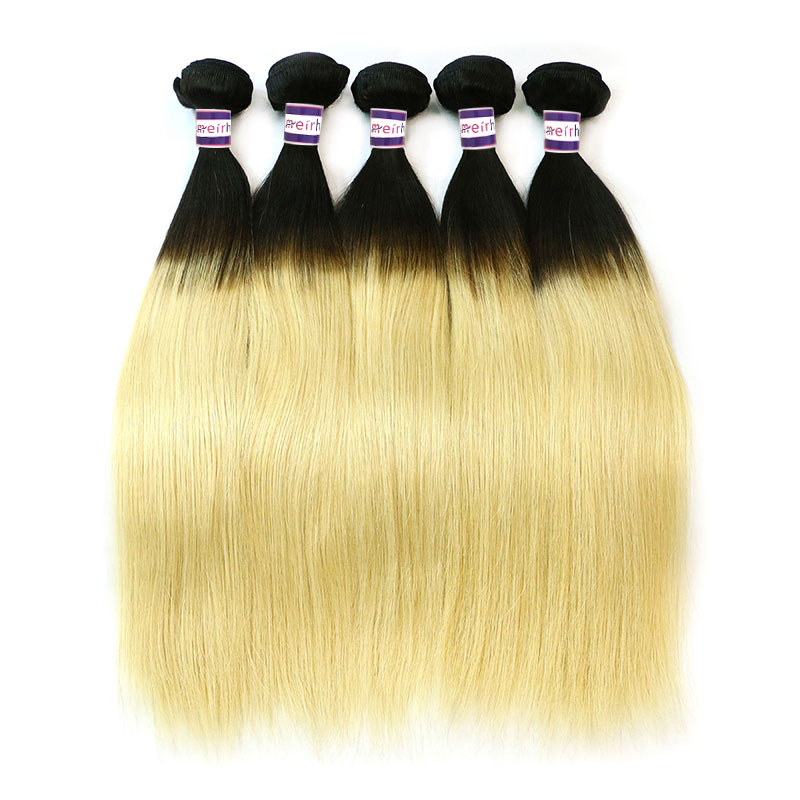 Black Blonde Ombre Hair Brazilian Straight 1B/613