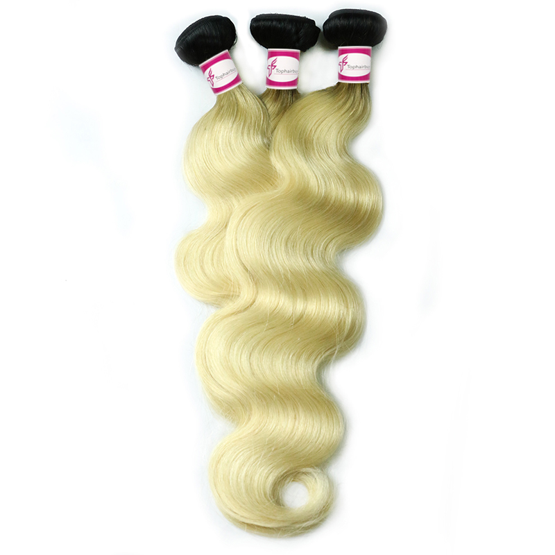 Body Wave Brazilian Weave Black Hair Ombre Blonde 1b 613