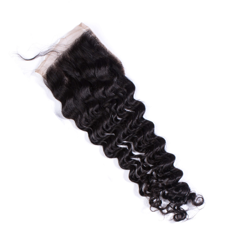 Free Part Closure Brazilian Hair Deep Wave