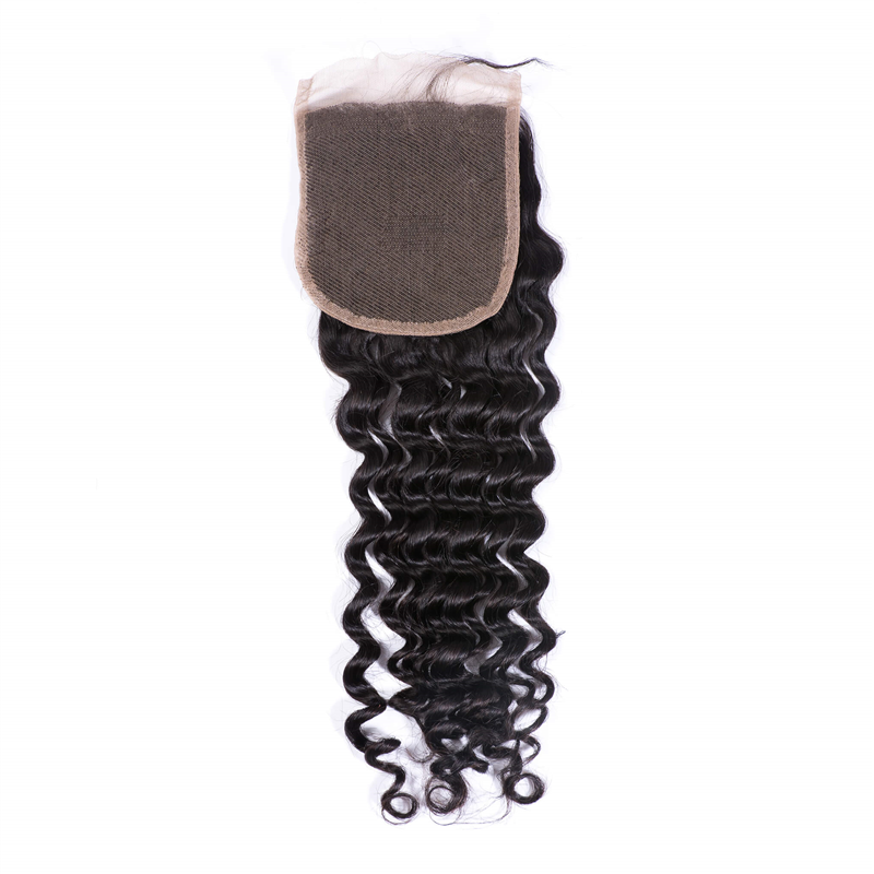 Free Part Closure Brazilian Hair Deep Wave