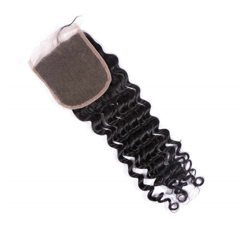 Free Part Closure Brazilian Hair Deep Wave