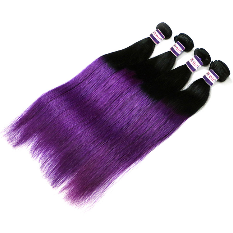 Purple Ombre Hair Brazilian Straight Ombre Color Hair 1B/Purple