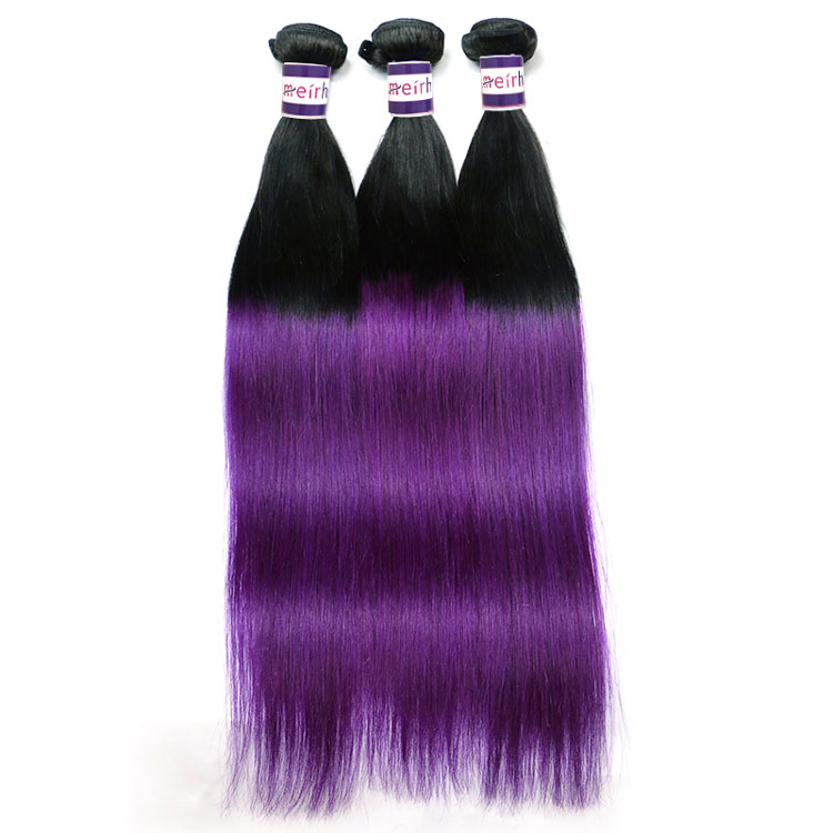 Purple Ombre Hair Brazilian Straight Ombre Color Hair 1B/Purple