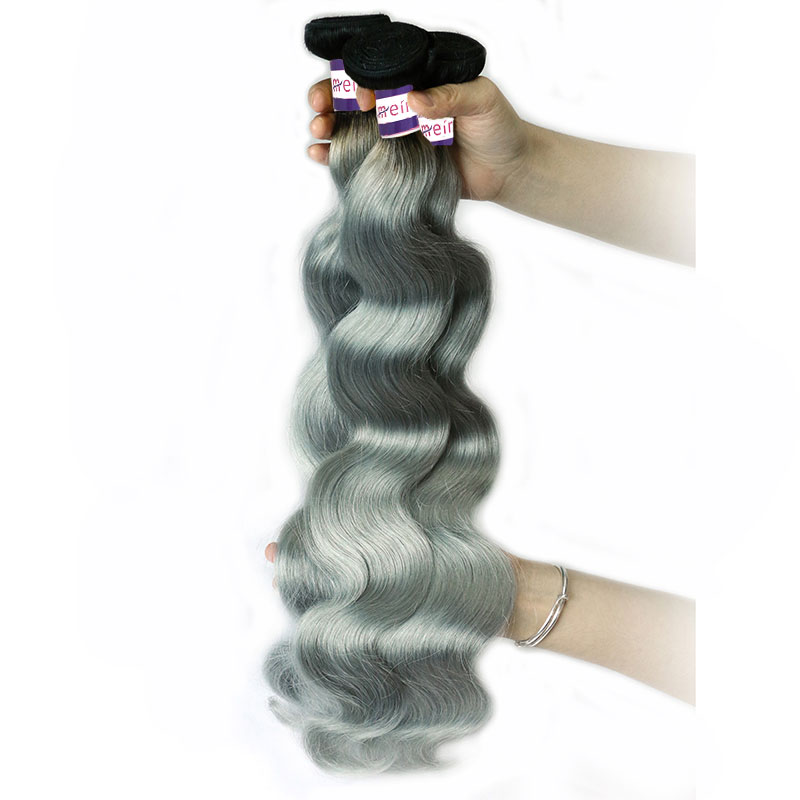 Black Siver Grey Color Hair Ombre 1B/Silver Grey